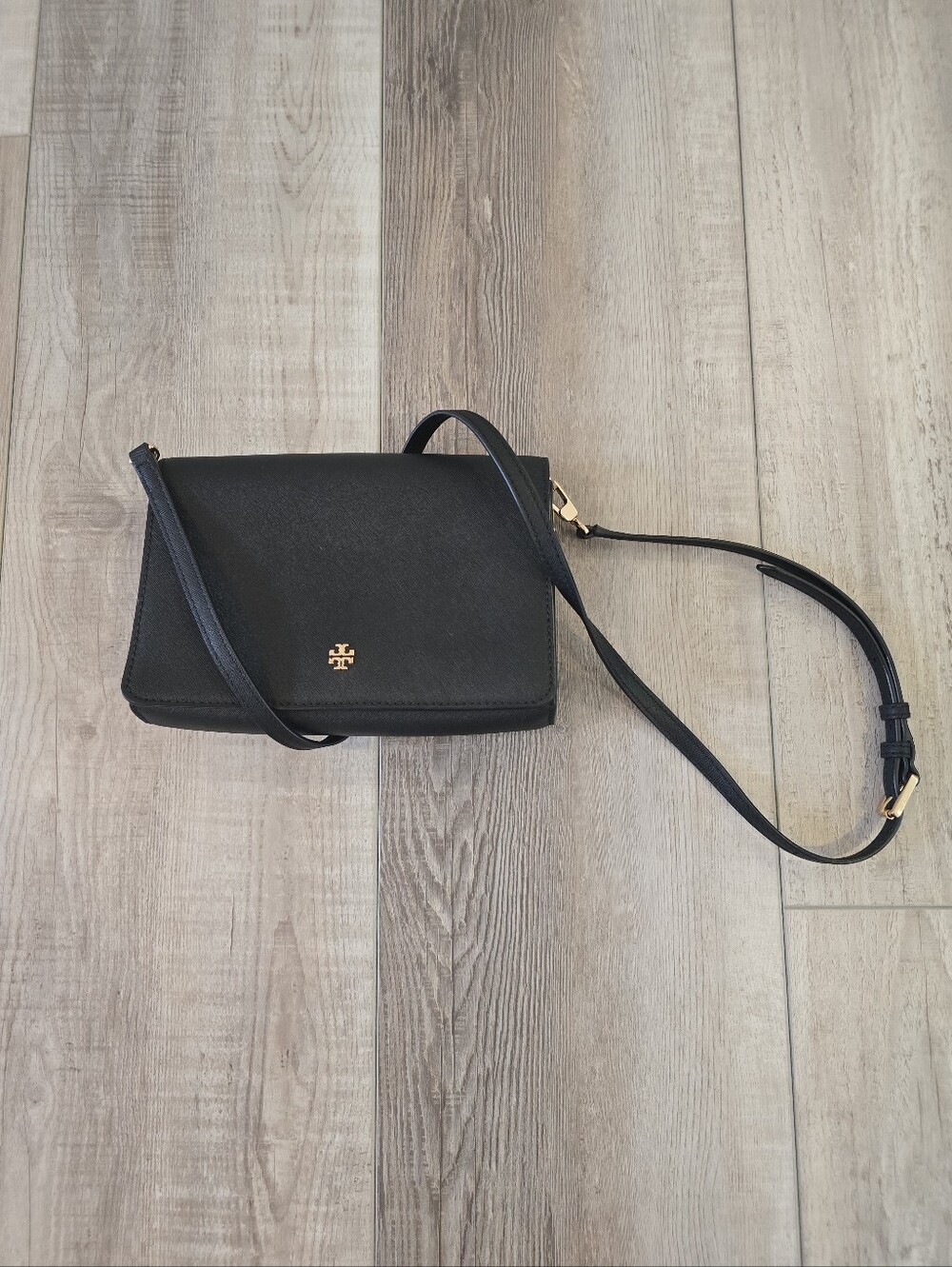 Tory Burch Black Crossbody with Gold Logo